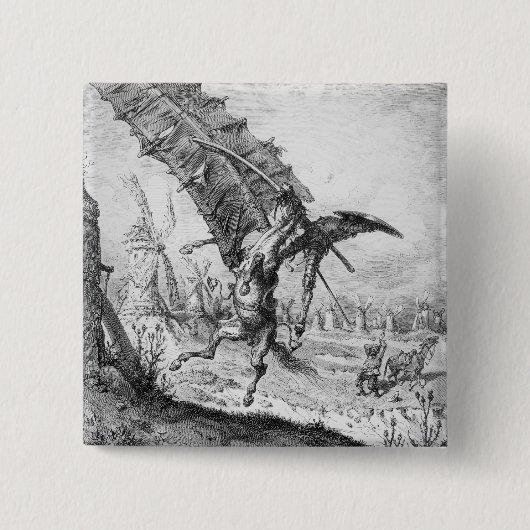 Don Quichote und die Windmühlen Button (Vorderseite)