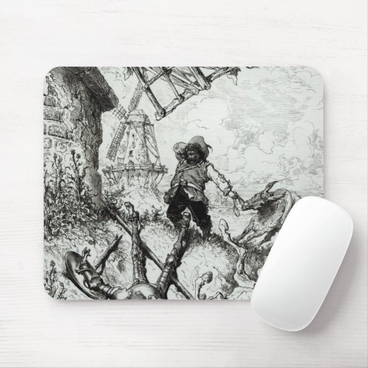 Don Quichote und die Windmühlen Mousepad (Mit Mouse)