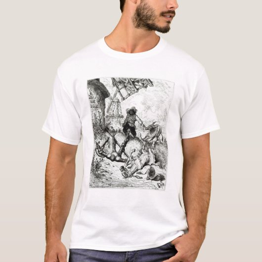 Don Quichote und die Windmühlen T-Shirt (Vorderseite)