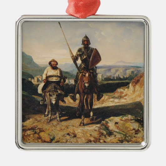 Don Quichote und Sancho Ornament Aus Metall (Vorne)