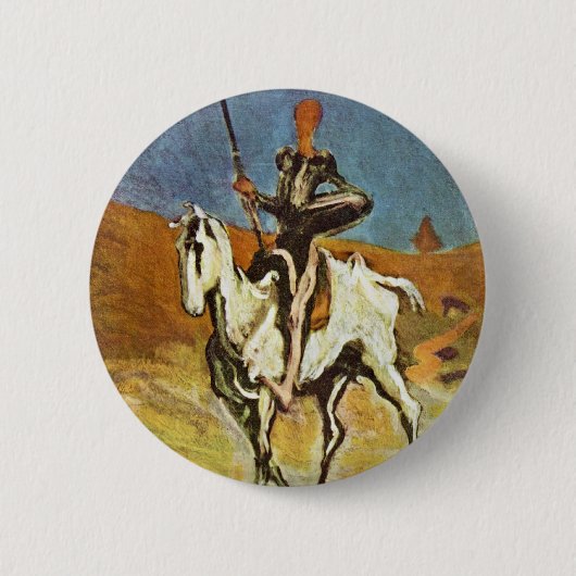 Don Quichote und Sancho Panza durch Daumier Honoré Button (Vorderseite)