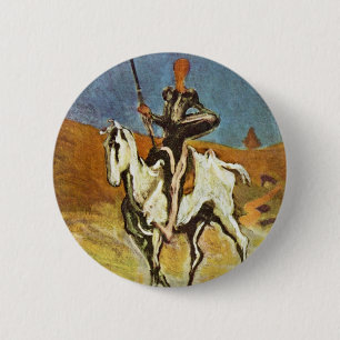Don Quichote und Sancho Panza durch Daumier Honoré Button