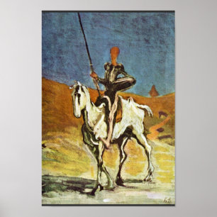 Don Quichote und Sancho Panza durch Daumier Honoré Poster