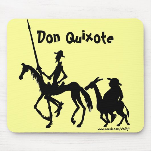 Don Quichote und Sancho Panza grafische Kunst Mousepad (Vorne)