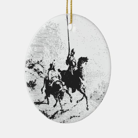 Don Quichote und Sancho Panza Keramik Ornament (Rechts)