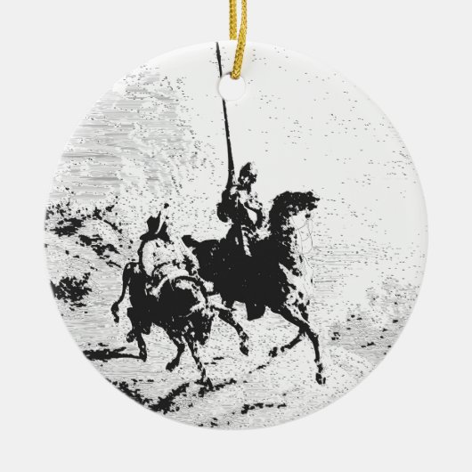 Don Quichote und Sancho Panza Keramik Ornament (Vorne)