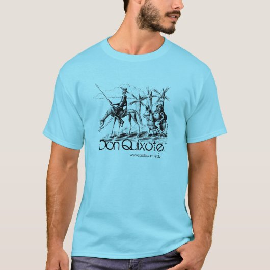 Don Quichote und Sancho Panza schwärzen den Stift T-Shirt (Vorderseite)