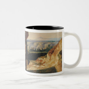 Don Quichote und Sancho Zweifarbige Tasse