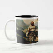 Don Quichote und Sancho Zweifarbige Tasse (Links)