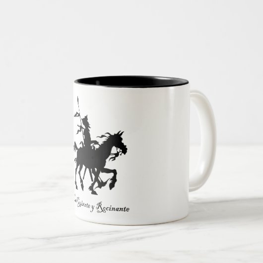 Don Quichote y Rocinante Zweifarbige Tasse (VorderseiteRechts)