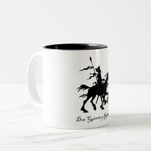 Don Quichote y Rocinante Zweifarbige Tasse (Vorderseite Links)