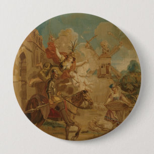 Don Quijote, geführt von der Torheit, 18. Jahrhund Button