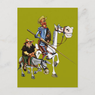 DON QUIJOTE, SANCHO, ROCINANTE y RUCIO - Cervantes Postkarte