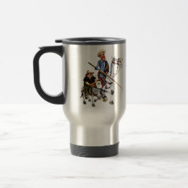 DON QUIJOTE, SANCHO, Taza - Cervantes-Tasse Reisebecher