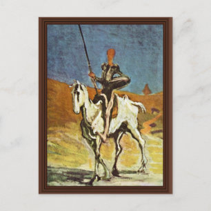 Don Quijote und Sancho Panza von Daumier Honoré (B Postkarte