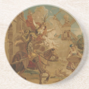 Don Quijote, von Torheit geleitet, 18. Jahrhundert Getränkeuntersetzer