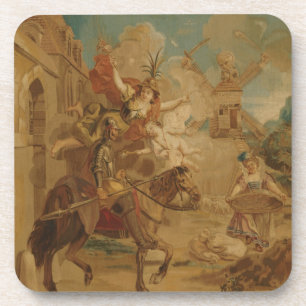 Don Quijote, von Torheit geleitet, 18. Jahrhundert Getränkeuntersetzer