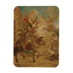 Don Quijote, von Torheit geleitet, 18. Jahrhundert Magnet