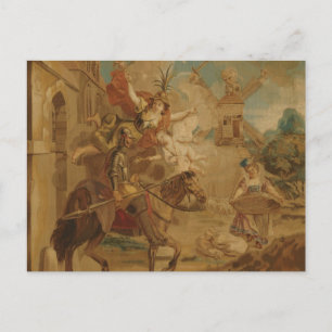 Don Quijote, von Torheit geleitet, 18. Jahrhundert Postkarte