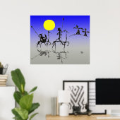 Don quijote y Sanchopanza (Digitale Farbe) Poster (Heimbüro)
