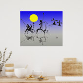 Don quijote y Sanchopanza (Digitale Farbe) Poster (Küche)