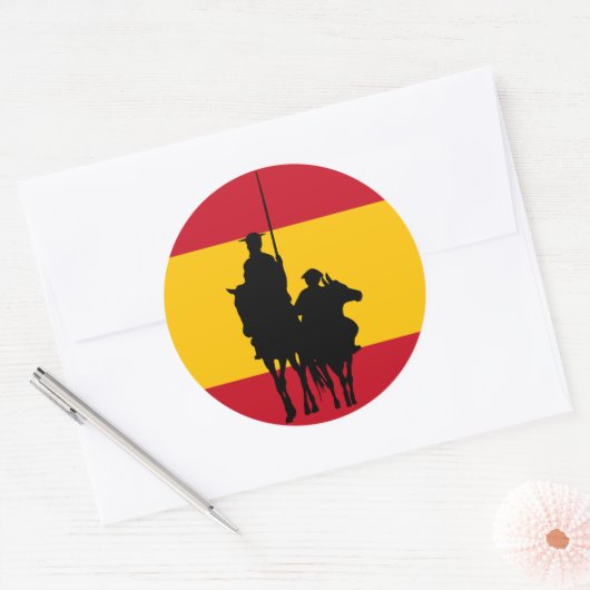 Don Quixote 2 Runder Aufkleber (Umschlag)
