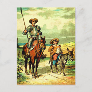 Don Quixote and Sancho Panza Postkarte