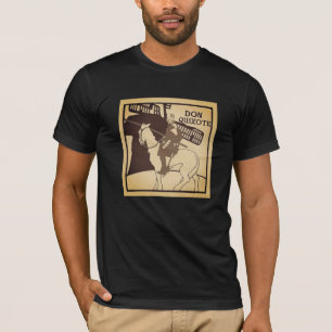 Don Quixote auf einem Pferd und Windmühle T-Shirt