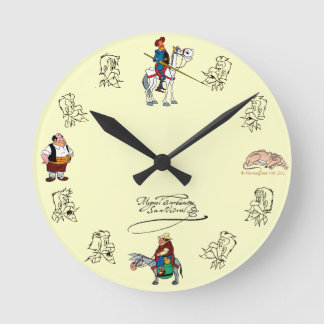 DON QUIXOTE Friends and sketches, by Cervantes Runde Wanduhr