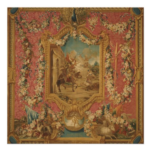 Don Quixote Guided by Folly, 18th century tapestry Fotodruck (Vorne)