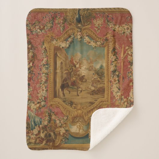 Don Quixote Guided by Folly, 18th century tapestry Sherpadecke (Vorderseite)