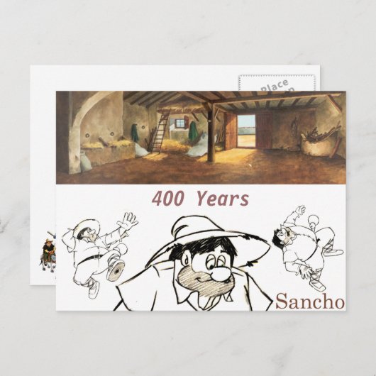 DON QUIXOTE - Hintergrund der Animation von Cartoo Postkarte (Vorne/Hinten)