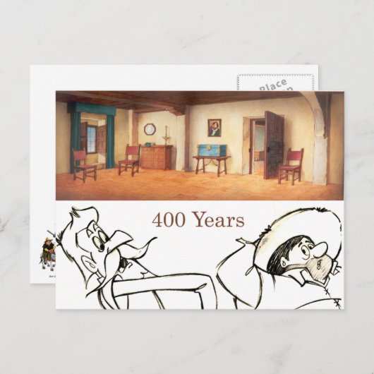 DON QUIXOTE - Hintergrund der Animation von Cartoo Postkarte (Vorne/Hinten)