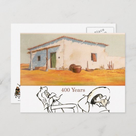 DON QUIXOTE - Hintergrund der Animation von Cartoo Postkarte (Vorne/Hinten)