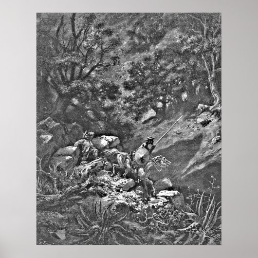 Don Quixote in der Forstgravur Poster (Vorne)