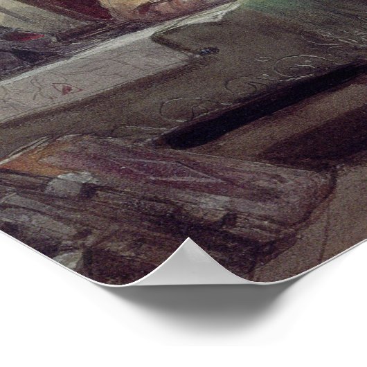 Don Quixote in seiner Studie Poster (Ecke)