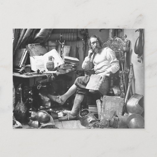 Don Quixote in seiner Studie Postkarte (Vorderseite)