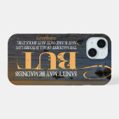 Don Quixote Inspiration Zitat "Wahnsinn" iPhone 15 Hülle (Rückseite (Horizontal))