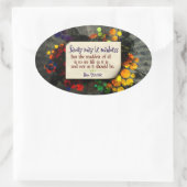 Don Quixote Inspiration Zitat "Wahnsinn" Ovaler Aufkleber (Tasche)