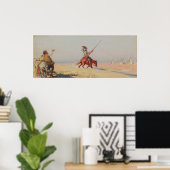 Don Quixote Kampf der Windmühlen Poster (Heimbüro)