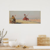 Don Quixote Kampf der Windmühlen Poster (Küche)