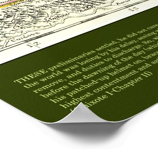 Don Quixote Route Karte - Cervantes Poster (Ecke)