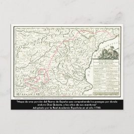 Don Quixote route Map - Cervantes Postkarte