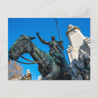 Don Quixote statue Cervantes monument Madrid Spani Postkarte