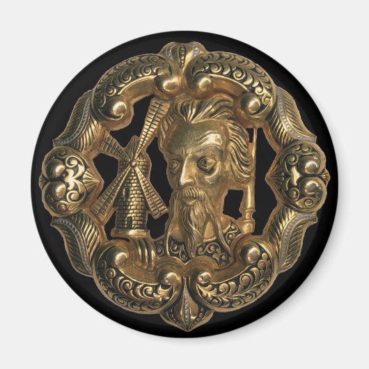 Don Quixote und die Windmühle Magnet (Vorne)