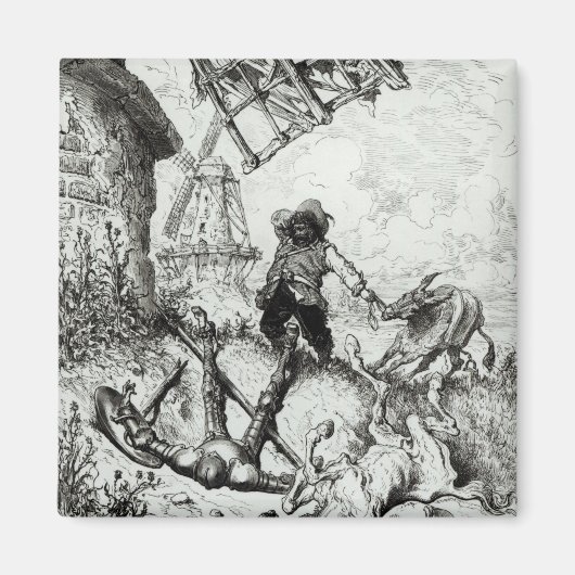 Don Quixote und die Windmühlen Magnet (Vorne)