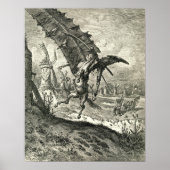 Don Quixote und die Windmühlen Poster (Vorne)