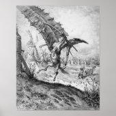 Don Quixote und die Windmühlen Poster (Vorne)