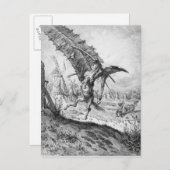 Don Quixote und die Windmühlen Postkarte (Vorne/Hinten)