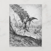 Don Quixote und die Windmühlen Postkarte (Vorderseite)